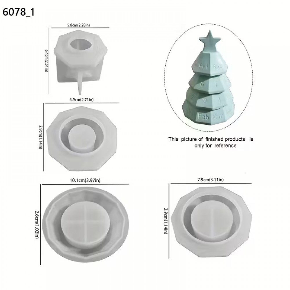 YY6078 Tasarım Model Çam Ağacı Mumluk Silikon Kalıp